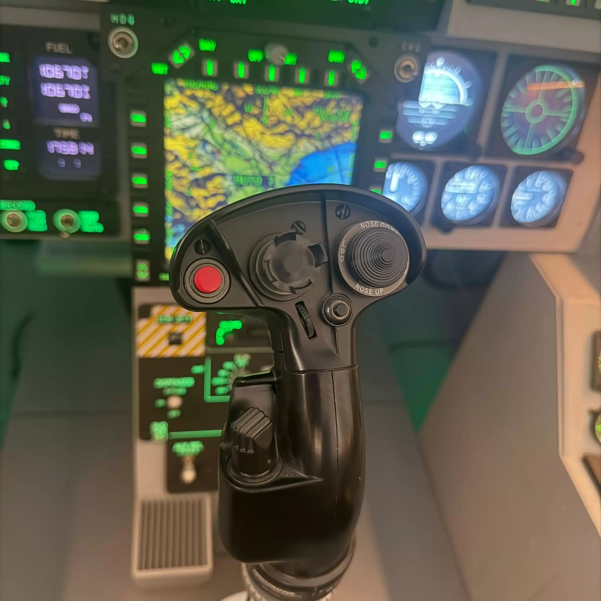 F/A-18 fighter cockpit simulator at Diss Simulator Centre, view 4