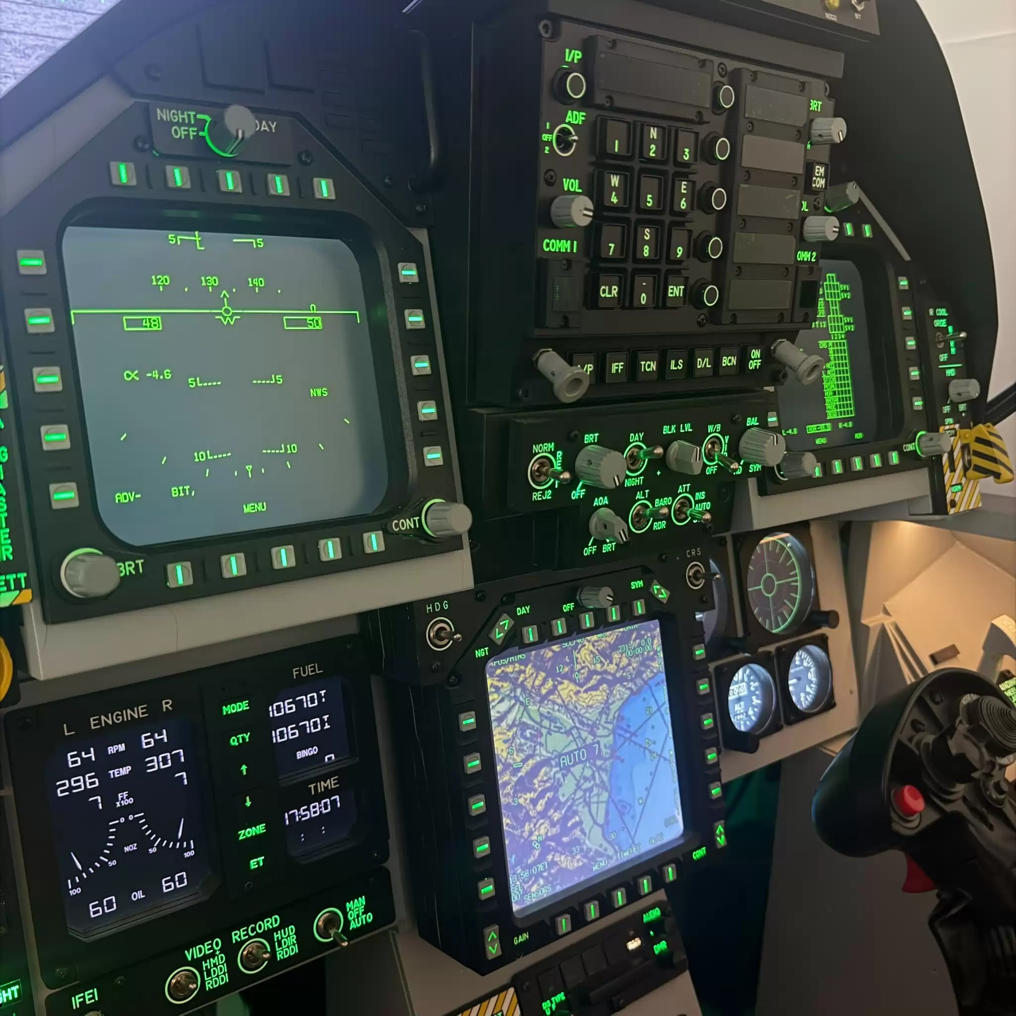 F/A-18 fighter cockpit simulator at Diss Simulator Centre, view 5
