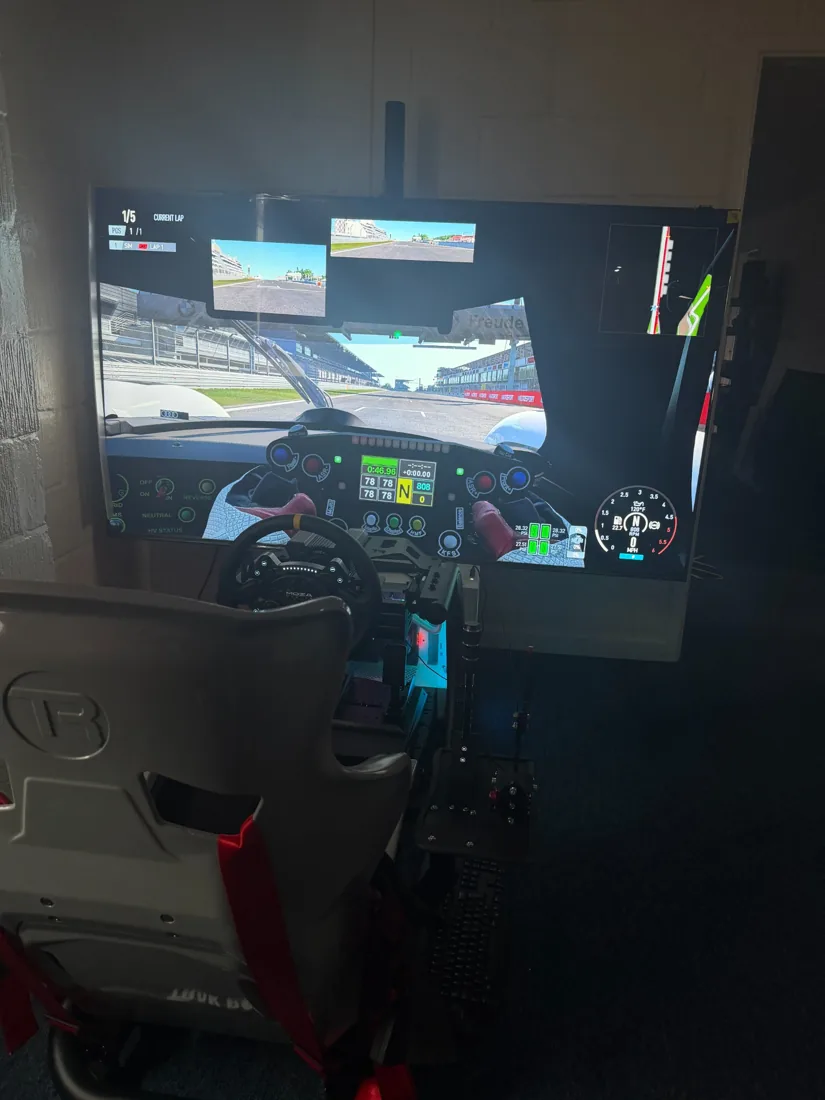 Motor racing simulator at Diss, view 1
